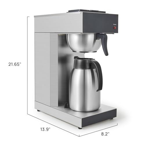 12 Cup Commercial Coffee Maker with 74oz Thermal Carafe (Stainless / 12 Cups)