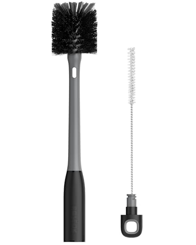 2 in 1 Bottle Brush with Straw Cleaner Brush (Black / 1pcs)