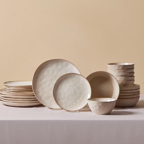 Aria Reactive Stoneware Plates & Bowls Sets (Aria 24-Piece Set)