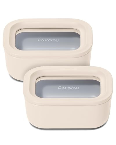 2 Piece Glass Food Storage Container Set (Cream / 2.6 Cup Food Storage (2x))