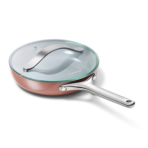 Non Stick Ceramic Mini Fry Pan with Glass Lid (1x 8 IN / Perracotta)