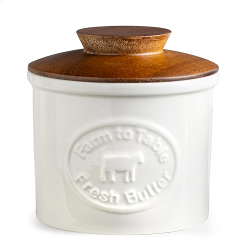 Cow Butter Crock with Lid for Countertop (White / Cow-3.94"dia)