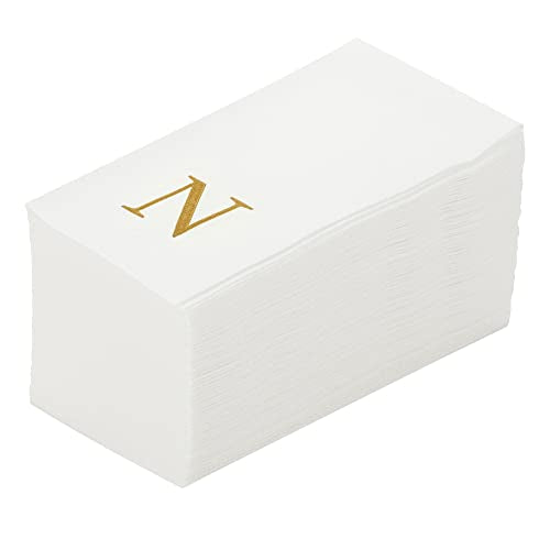 Paper Rectangle Gold Letter N Linen (Gold / 2000 Count / N)