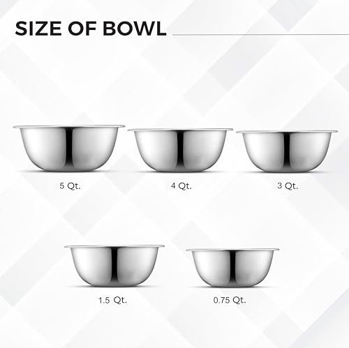 Premium Stainless Steel Mixing Bowls (5 Count)