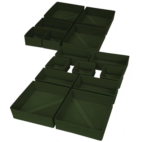 Drawer Organizer Clothes (Green / 15 Pack)