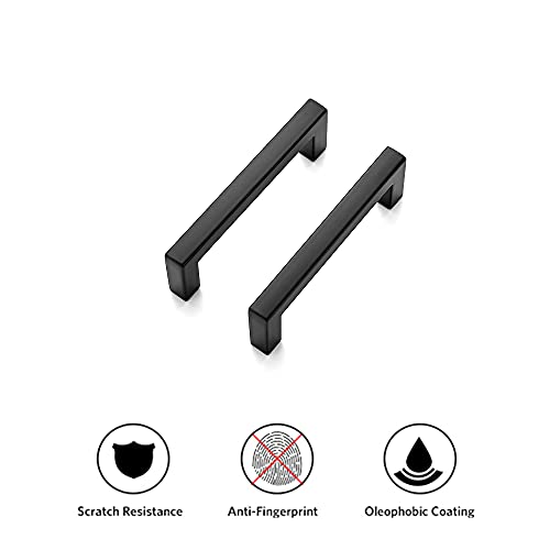 Matte Black Cabinet Handles Solid Cabinet Pulls (Black / Flat Black 3'' Hole Center)