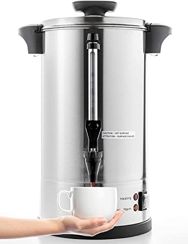 SR-CP-100B Commercial Grade Stainless Steel Percolate Coffee Maker Hot Water Urn for Catering, 100-Cup 16 L, Metallic (16L Metallic)
