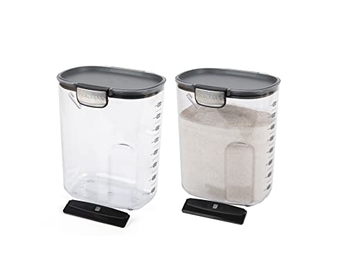 International ProKeeper+ Clear Plastic Airtight Food Baker's Kitchen Storage Organization Container Canister Set with Magnetic Accessories (2- Piece Set)