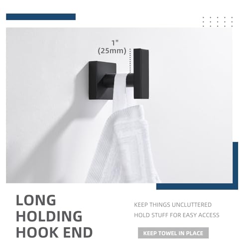 Towel Hook for Bathroom (Matte Black)