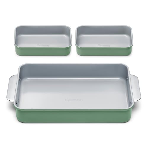 Non Stick Rectangle Baking Pan Set (Sage / Rectangle Pan Trio)
