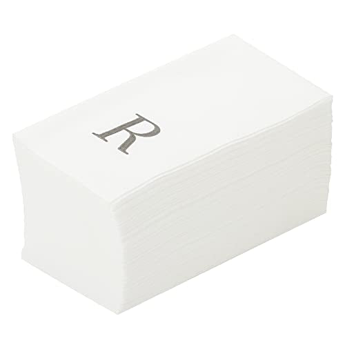 Silver R White Linen Feel Guest Towel Napkin (Silver / 2000 Count / R)