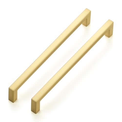 Brushed Gold Cabinet Handles Solid Cabinet Pulls 6 (Brushed Gold / Flat Black 6-1/4'' Hole Center)