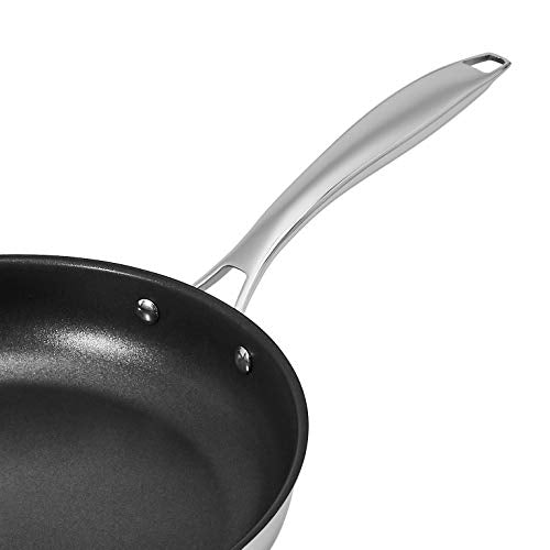 2-Piece Non-Stick Stainless Steel Fry Pan Set, Oven Safe, Induction Compatible, Stay-Cool Handles, 10-Inch and 8-Inch