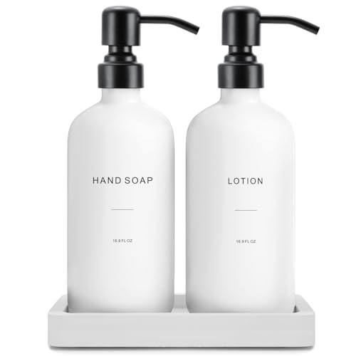 White Soap Dispenser Set (Black Pump & White Bottle)