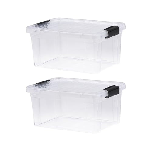 6.6 Quart Clear Plastic Storage Boxes with Lids (6.6 Quart)
