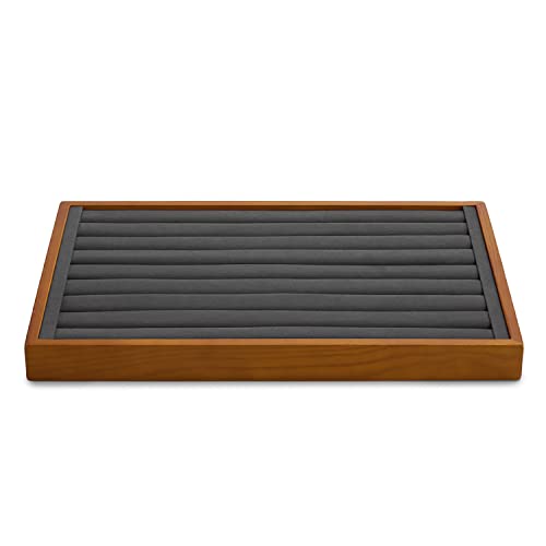 Solid Wood Jewelry Tray Ring Earring Display Showcase Jewelry Organizer (Grey ring tray)