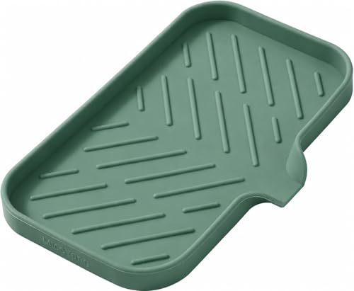 Silicone Soap Dish with Drain Spout (Green / M(9.6"×5.3"))