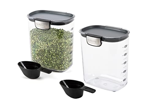 International ProKeeper+ Clear Plastic Airtight Food Baker's Kitchen Storage Organization Container Canister Set with Magnetic Accessories (2- Piece Set)