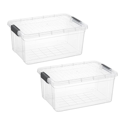 21 Quart Clear Plastic Storage Boxes with Lids (21 Quarts)