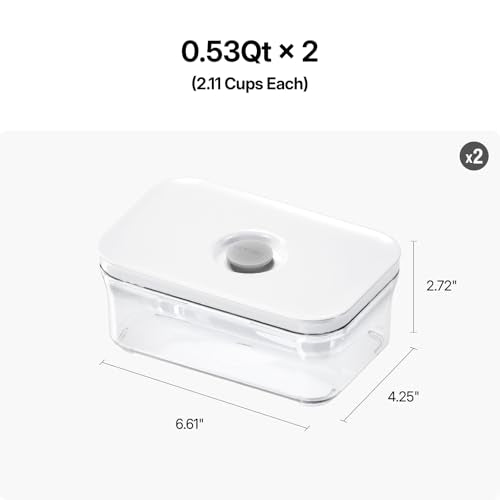 Premium Airtight Food Storage Containers (MINI RECTANGULAR 0.5LX2PCS)