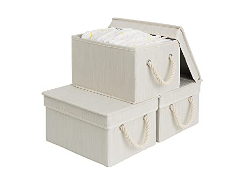 Storage Bins with Lids (Slub White / Small)