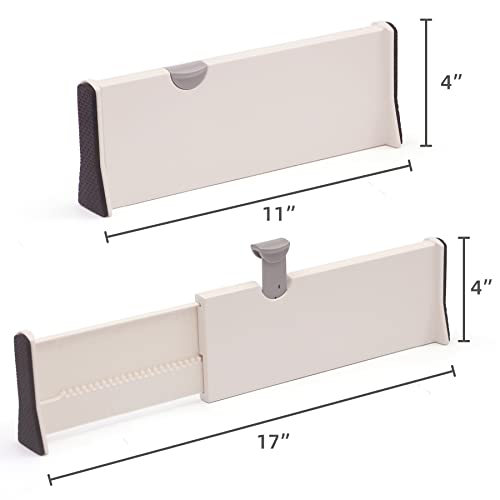 Set of 8 Adjustable Drawer Dividers Organizer Separators Plastic Dresser Organizer for Bedroom (8 Count)