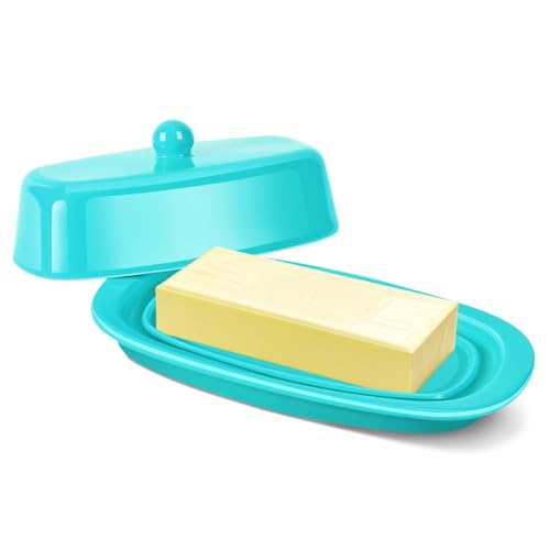 Standard Ceramic Butter Dish with Lid for Countertop (Blue / Standard)