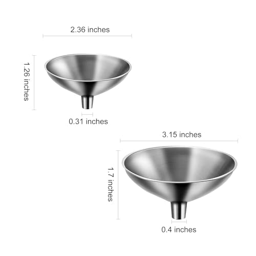 2 Piece Small Stainless Steel Filling Mini Funnel