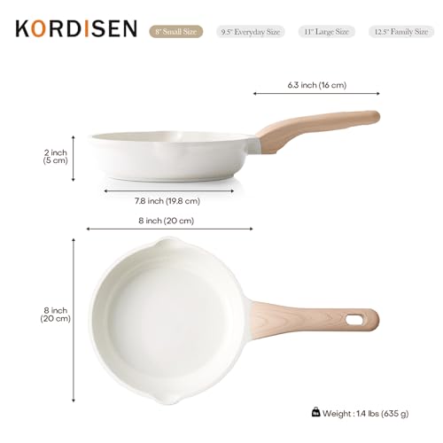 Ceramic Non Stick Frying Pans Skillet (White Ceramic / 8 Inch)