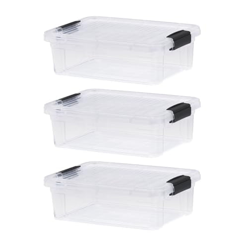 4.5 Quart Clear Plastic Storage Containers with Lids (4.5 Quarts)