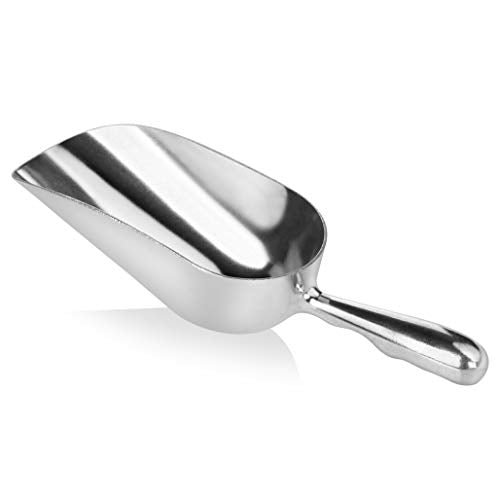 34509 One Piece Cast Aluminum Round Bottom Bar Ice Flour Utility Scoop (5-Ounce / Silver)