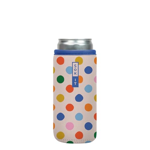 CanSok Sleeve for Beer & Soda Insulated Neoprene Cover (Dot Dot Dot / 12oz Slim Can Sleeve)