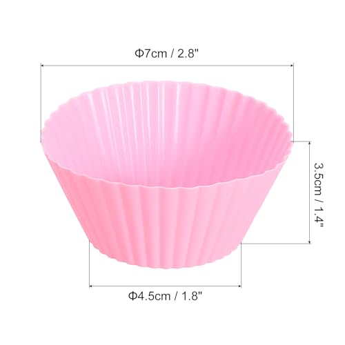 18Pcs Silicone Cupcake Liners (Pink / Small)