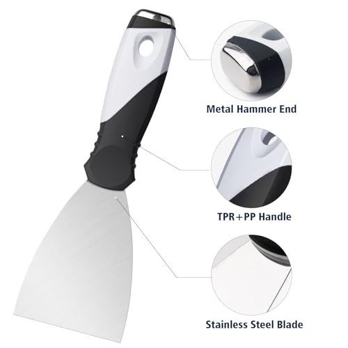 3Pack 3" 5" 6" Stainless Putty Knife & Paint Scraper (3"5"6" Putty Knife)