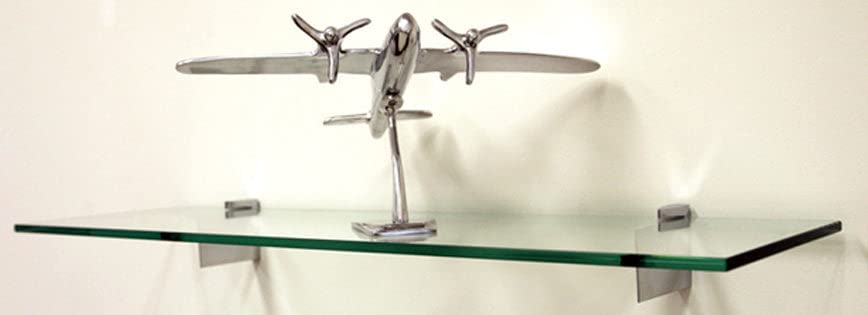 8" x 18" Chrome Raven Glass Shelf