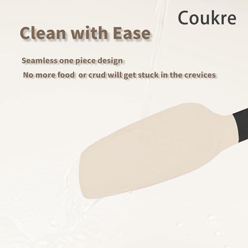 Silicone Spatula Set of 5 (Beige Black)
