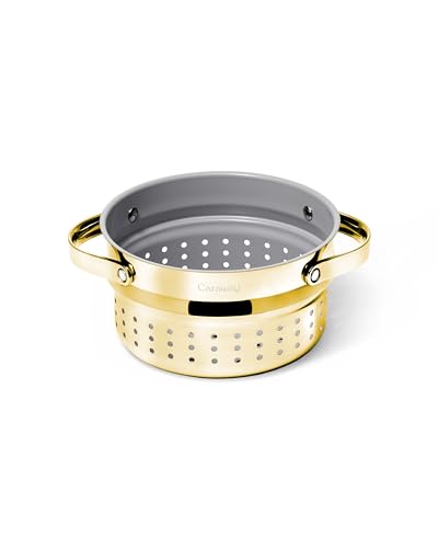 Steamer Stainless Steel Steamer with Handles (Gold / Small (3qt))