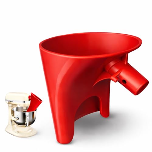 Flour Funnel for Kitchen Aid Mixer (Long-Red)