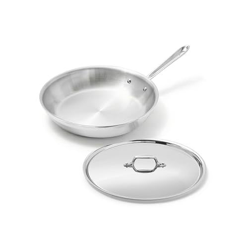 D3 3 Ply Stainless Steel Fry Pan with Lid 10 Inch (10 inch Stainless Steel Fry Pan)