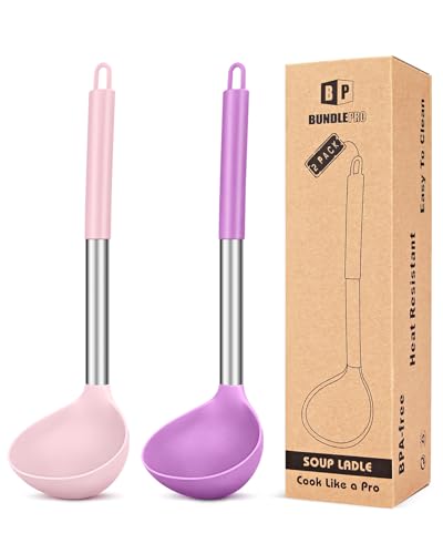 Silicone Soup Ladle Spoon Kitchen Utensils (2 Count)