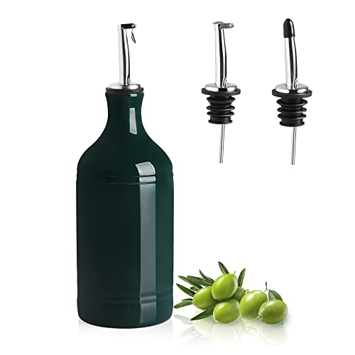 Sweejar Ceramic Olive Oil Dispenser Bottle (15.5 oz, Set of 1 / Jade)