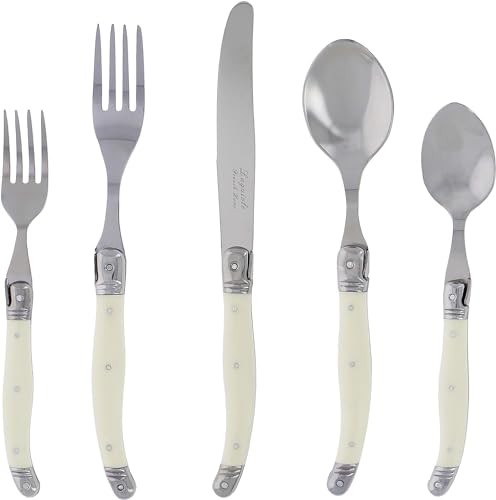 Laguiole 20 Piece Stainless Steel Flatware Set (Faux Ivory)