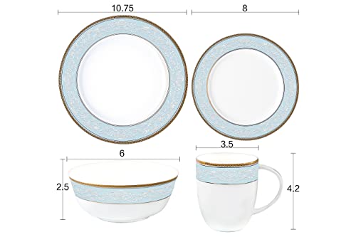 Fine Bone China Dinnerware Set (blue-green-1)