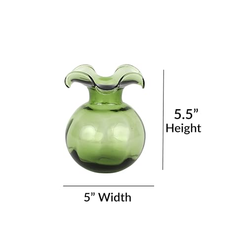 Hibiscus Glass Dark Green Bud Vase (Bud / Dark Green)