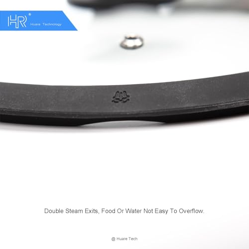 HR Huare Vented Tempered Glass Cookware Lid Black 1 Pack (8" / Black)