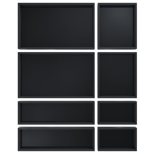 Bamboo Drawer Organizer (8 PCS / Black)