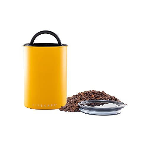 Airscape Stainless Steel Coffee Canister (Matte Yellow / Medium)