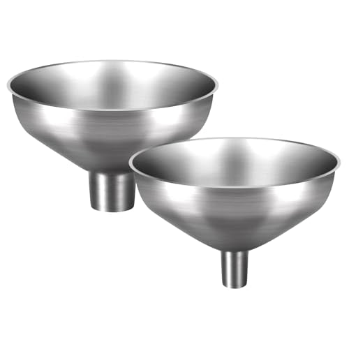 2 Piece Stainless Steel Kitchen Funnel Set with 1