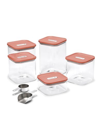 13 Piece Glass Airtight Food Storage Containers with Lids (Perracotta / 13-Piece Set)