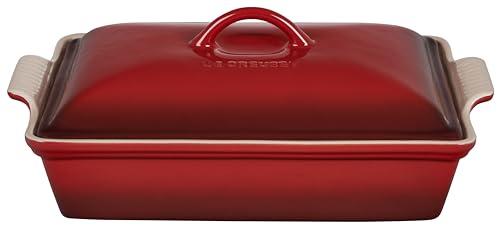 Stoneware Covered Rectangular Casserole (Cerise)